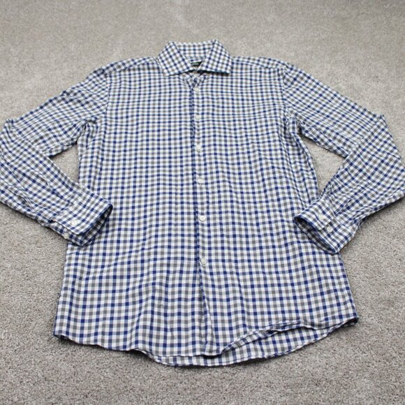 BOSS Hugo Boss Miles US Dress Shirt Adult 15 1/4, 34/35 Blue/Gray Sharp Fit L/S - Picture 2 of 12